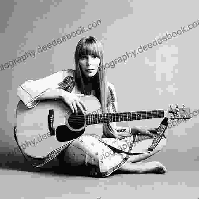 A Black And White Portrait Of Joni Mitchell As A Young Woman, Her Head Tilted To The Side, Her Eyes Closed In Concentration, A Guitar Resting On Her Lap The Great Songwriters Beginnings Vol 2: Paul Simon And Brian Wilson