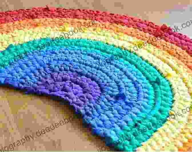 A Colorful Crocheted Rainbow Rug Rugs For Kids: 6 Easy Adorable Projects (Crochet)