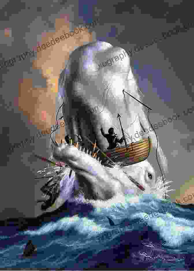 A Depiction Of The Giant White Whale Moby Dick Attacking The Pequod, Representing The Destructive Power Of Nature In Literature Salt Water Brianna Wiest