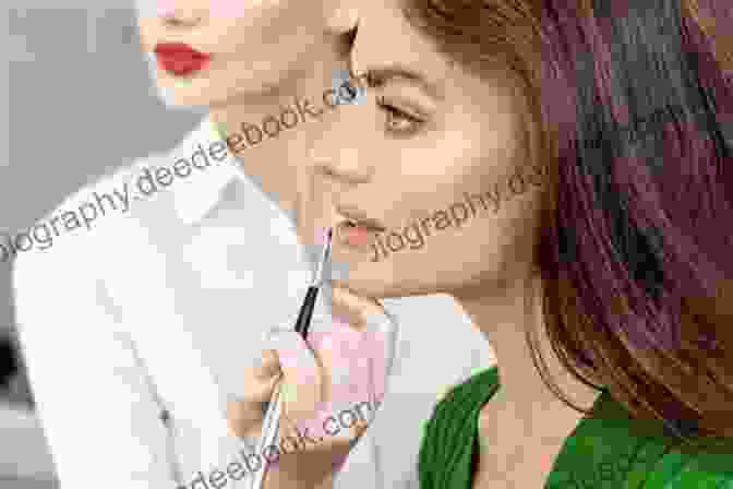 A Makeup Artist Applies Lipstick To The Actor's Lips. Theatrical Makeup: Basic Application Techniques