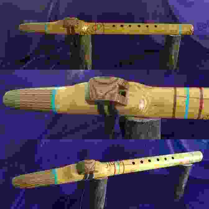 A Native American Flute With Intricate Carvings And Turquoise Inlay Prayer Of Thanksgiving For F# Native American Flute: 5 Sacred Arrangements (5 Sacred Arrangements F# Flute)