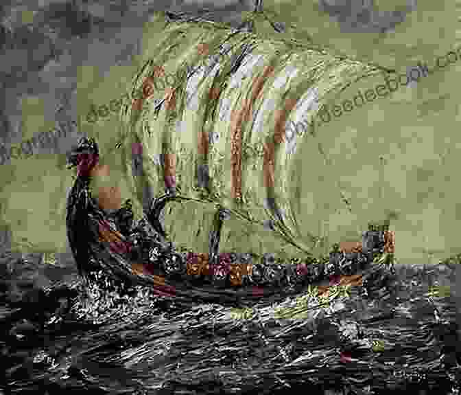 A Painting Of A Fleet Of Viking Longships Sailing Across The Ocean, With Their Distinctive Dragon Shaped Prows And Billowing Sails. A Dynasty Of Giants (Viking Sagas 1)