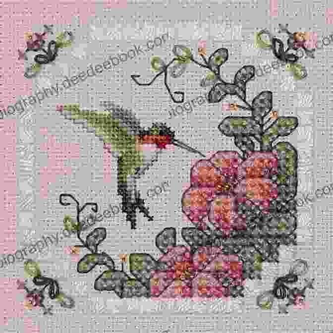 Brenda Sanders Hummingbird Haven Cross Stitch Pattern Featuring A Blooming Fuchsia Plant Buzzing With Hummingbirds 10 Flower Cross Stitch Patterns Brenda Sanders
