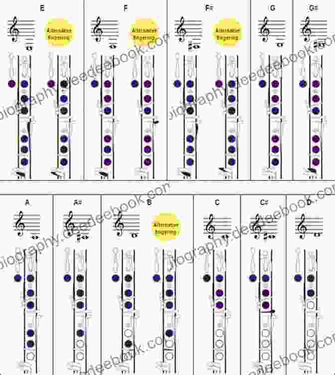 D Alternate Fingering Diagram Basic Clarinet Fingering Chart: 84 Colorful Pictures For Beginners (Fingering Charts For Brass Woodwind Instruments)