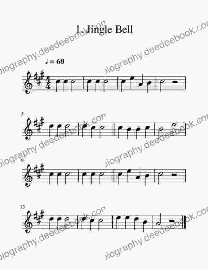 Example Of Elementary Level Volume Bell Sheet Music 40 Color Coded Easy To Play Songs For 8 Note Bell Set: Elementary Level (Volume 2) (Bell Sheet Music For Beginners)