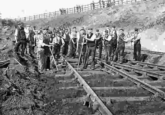 Historic Photograph Depicting The Construction Of A Railway Line In The Western Valley, With Workers Laying Tracks And Erecting Bridges. Railways And Industry In The Western Valley: Aberbeeg To Brynmawr And EBBW Vale (South Wales Valleys)