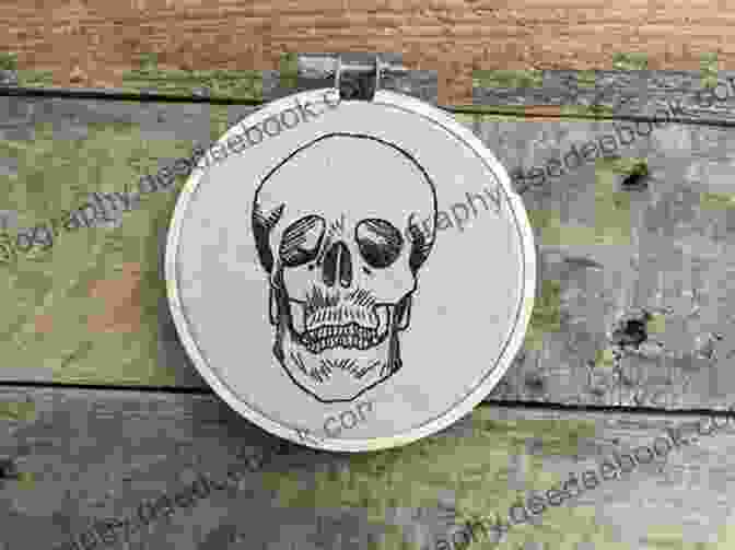 Intricate Cross Stitch Pattern Featuring A Grinning Skeleton Skeleton Cross Stitch Pattern PDF