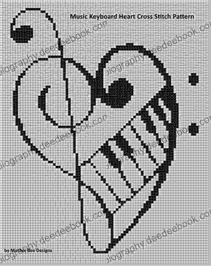 Music Keyboard Heart Cross Stitch Pattern