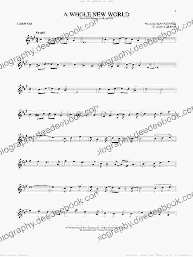 Tenor Sax Sheet Music For 'A Whole New World' 101 Disney Songs For Tenor Sax