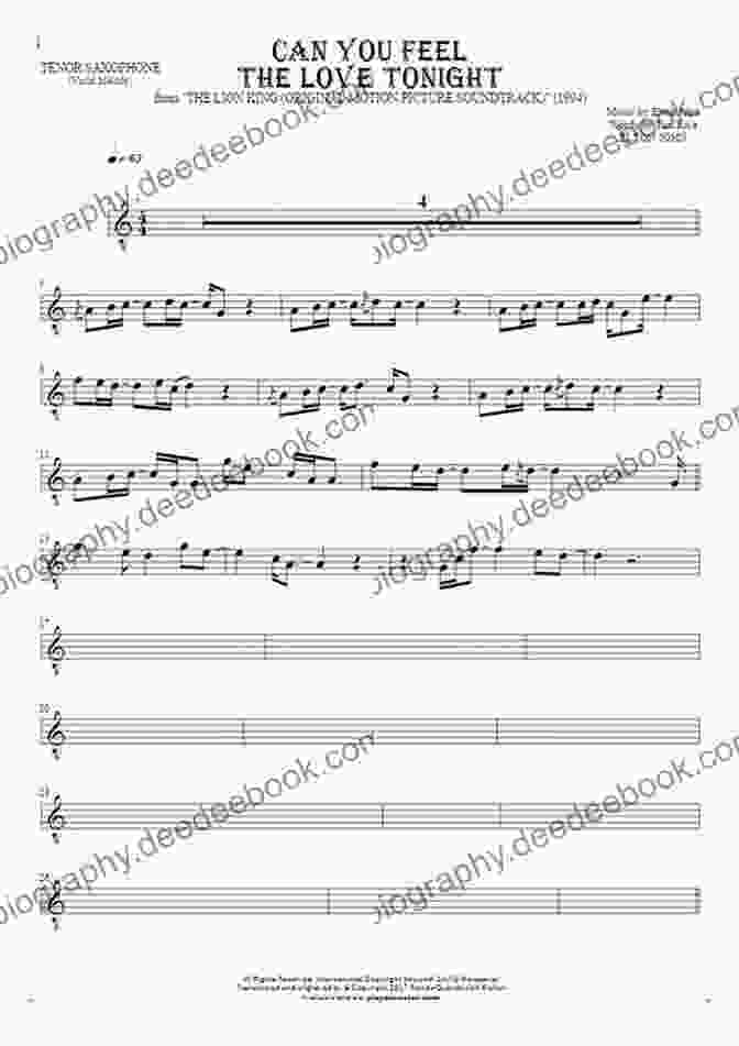 Tenor Sax Sheet Music For 'Can You Feel The Love Tonight' 101 Disney Songs For Tenor Sax