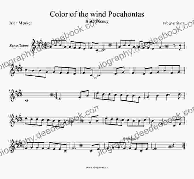 Tenor Sax Sheet Music For 'Colors Of The Wind' 101 Disney Songs For Tenor Sax