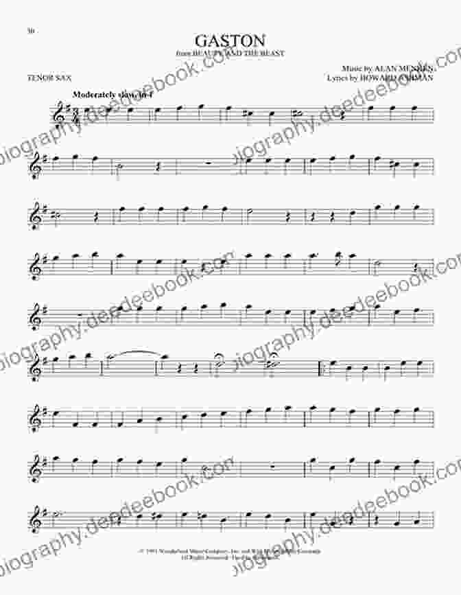 Tenor Sax Sheet Music For 'Gaston' 101 Disney Songs For Tenor Sax