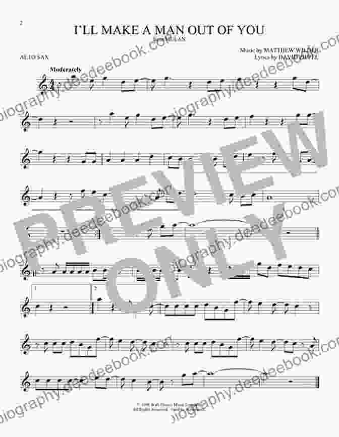 Tenor Sax Sheet Music For 'I'll Make A Man Out Of You' 101 Disney Songs For Tenor Sax