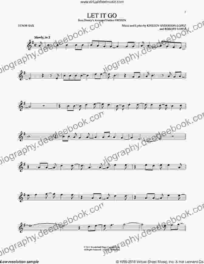 Tenor Sax Sheet Music For 'Let It Go' 101 Disney Songs For Tenor Sax