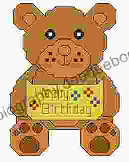 Happy Birthday Teddy Bear Cross Stitch Chart/ Pattern Whole Half And Backstitch Used: Suitable For Putting In Card Frames Using In A Larger Design